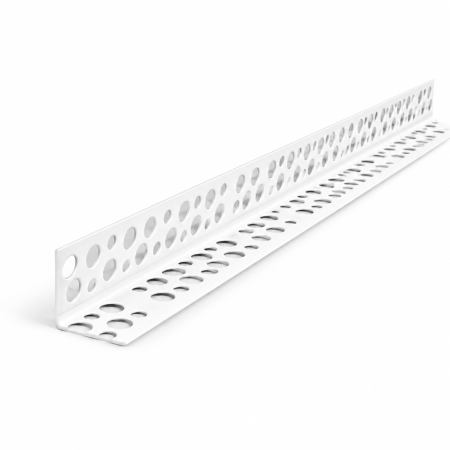 Profil de colt PVC perforat standard, lungime 3 m